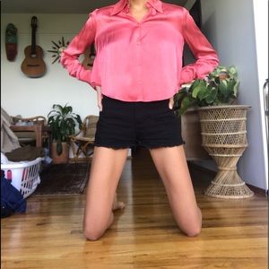 reformation pink blouse